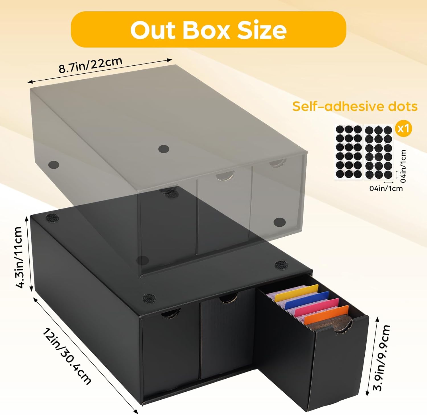RLAVBL 12-600 Card Storage Box with 48 Dividers