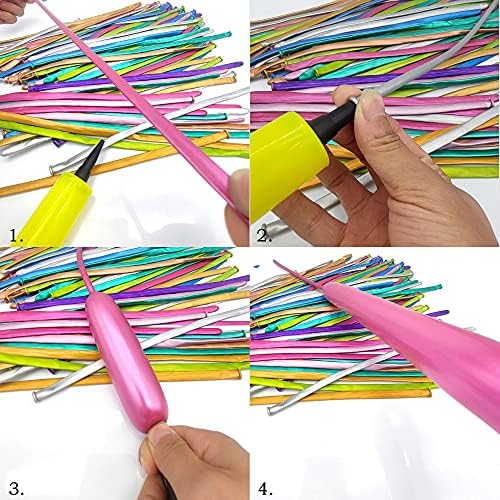 100pcs 260 Metallic Balloons Kit with Pump