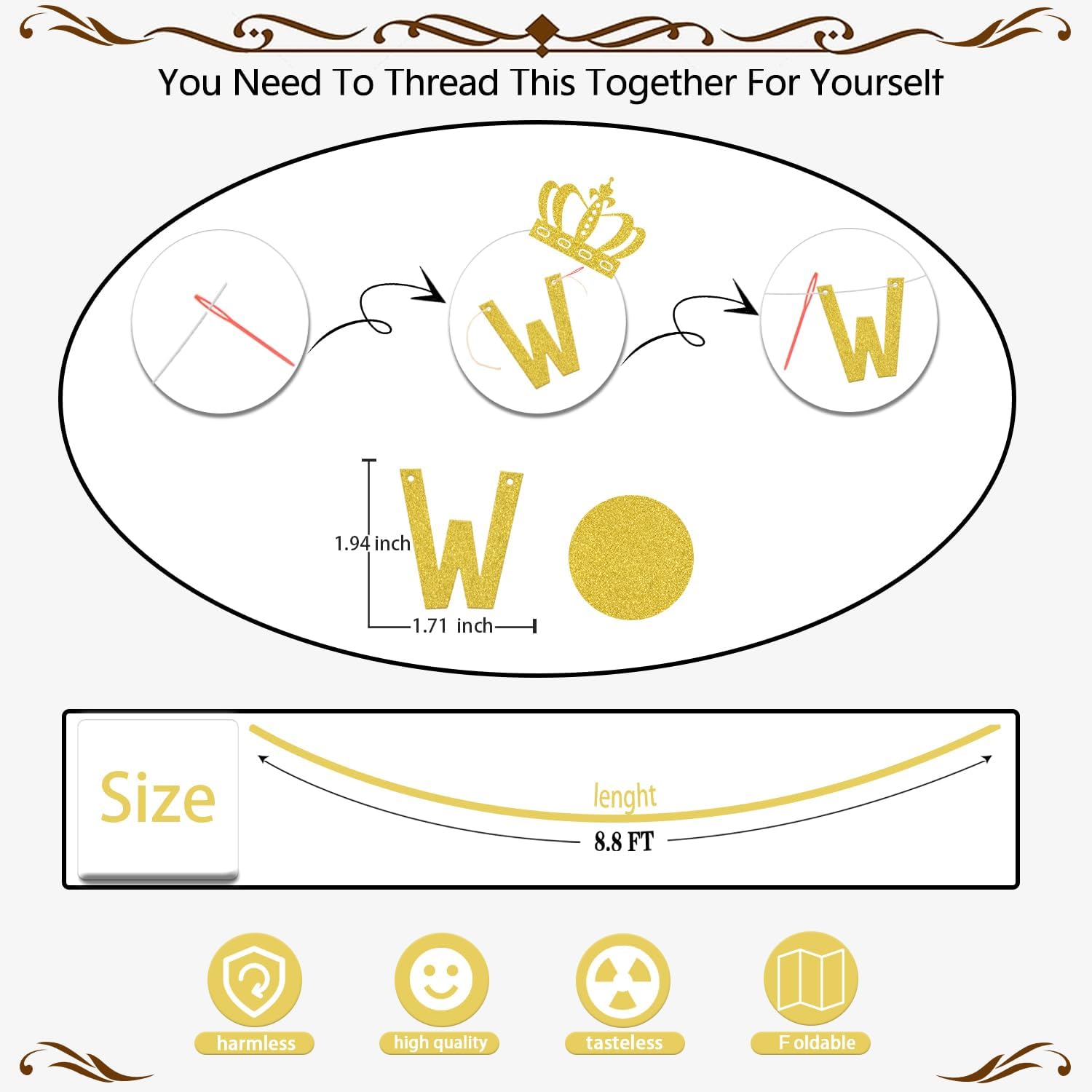 Wifey Of The Party Banner Gold Silver
