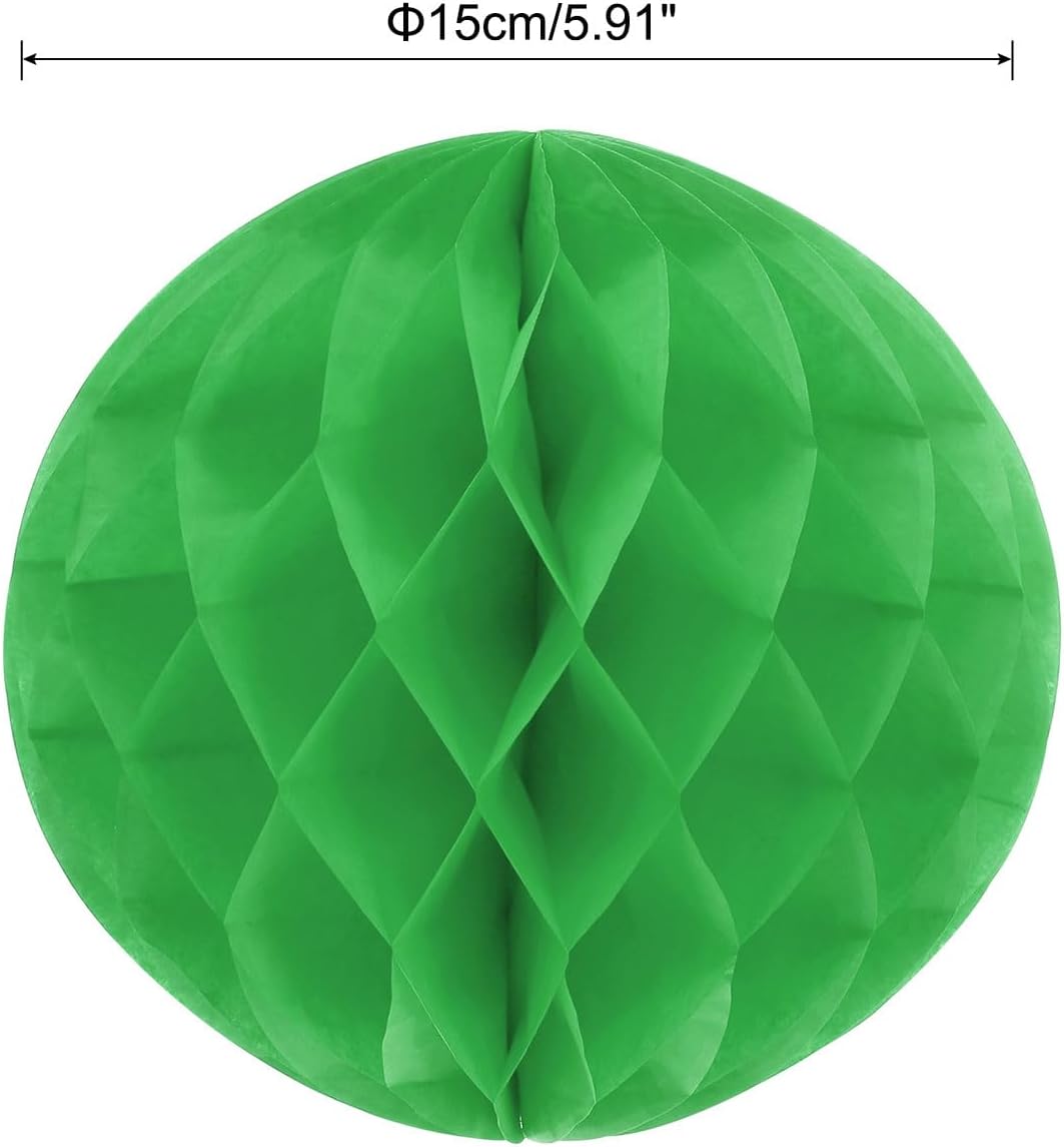 MECCANIXITY 6 Inch Green Paper Flower Balls for Decorations