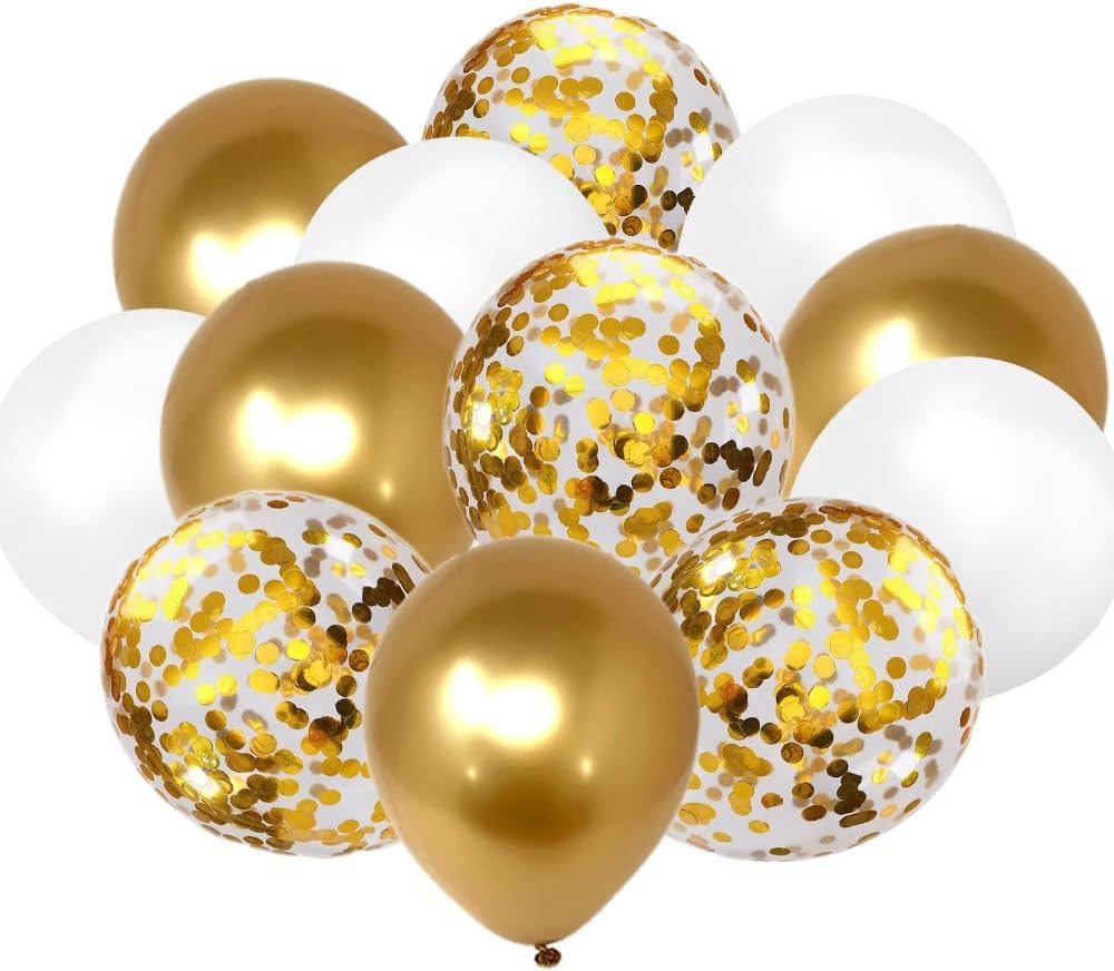 Gold Glitter Happy Engagement Banner 12 Pcs Decorations