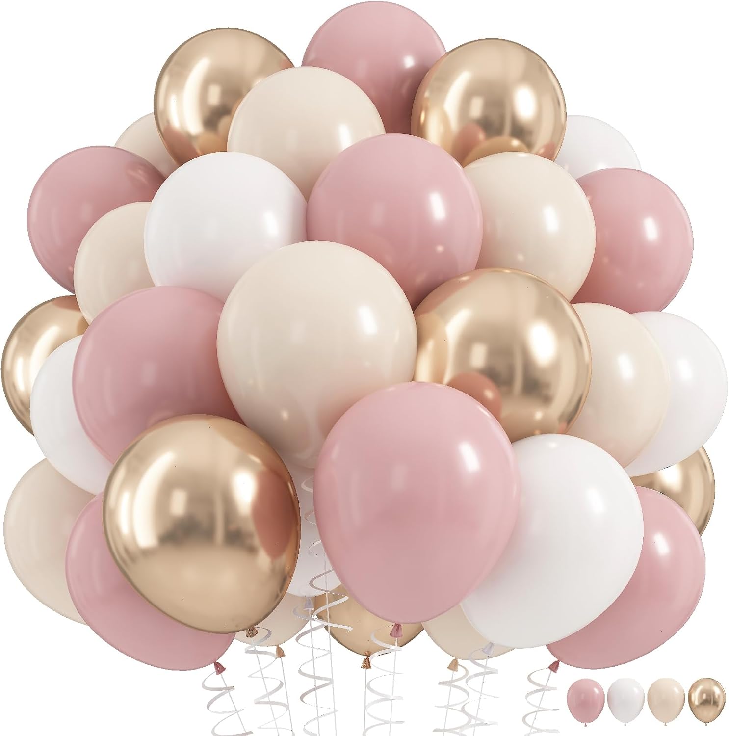 Nude Dusty Pink Balloons Set 60Pcs 12 Inch