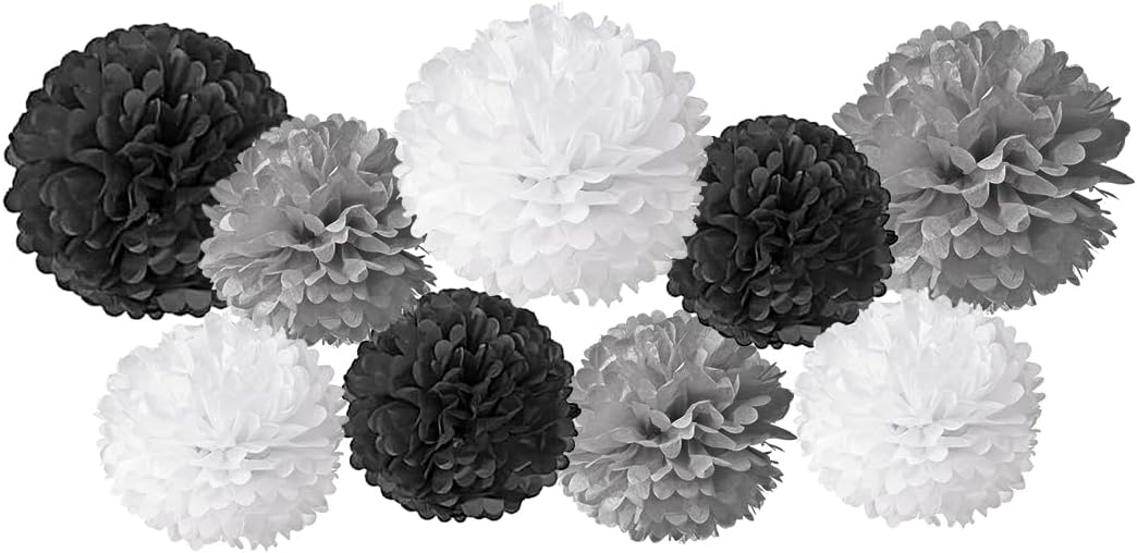 Queenbox 9PCS 4-6in Tissue Pom Poms Decorations