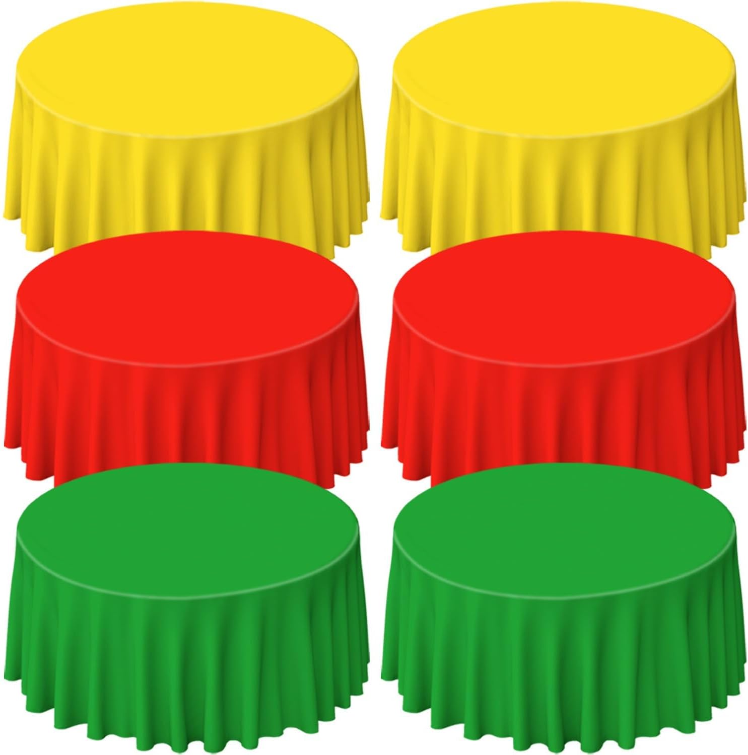 Christmas Round Plastic Tablecloth 84In 6 Pack