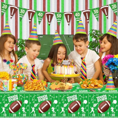 4 Pack Football Themed Tablecloths 51x86 Inch