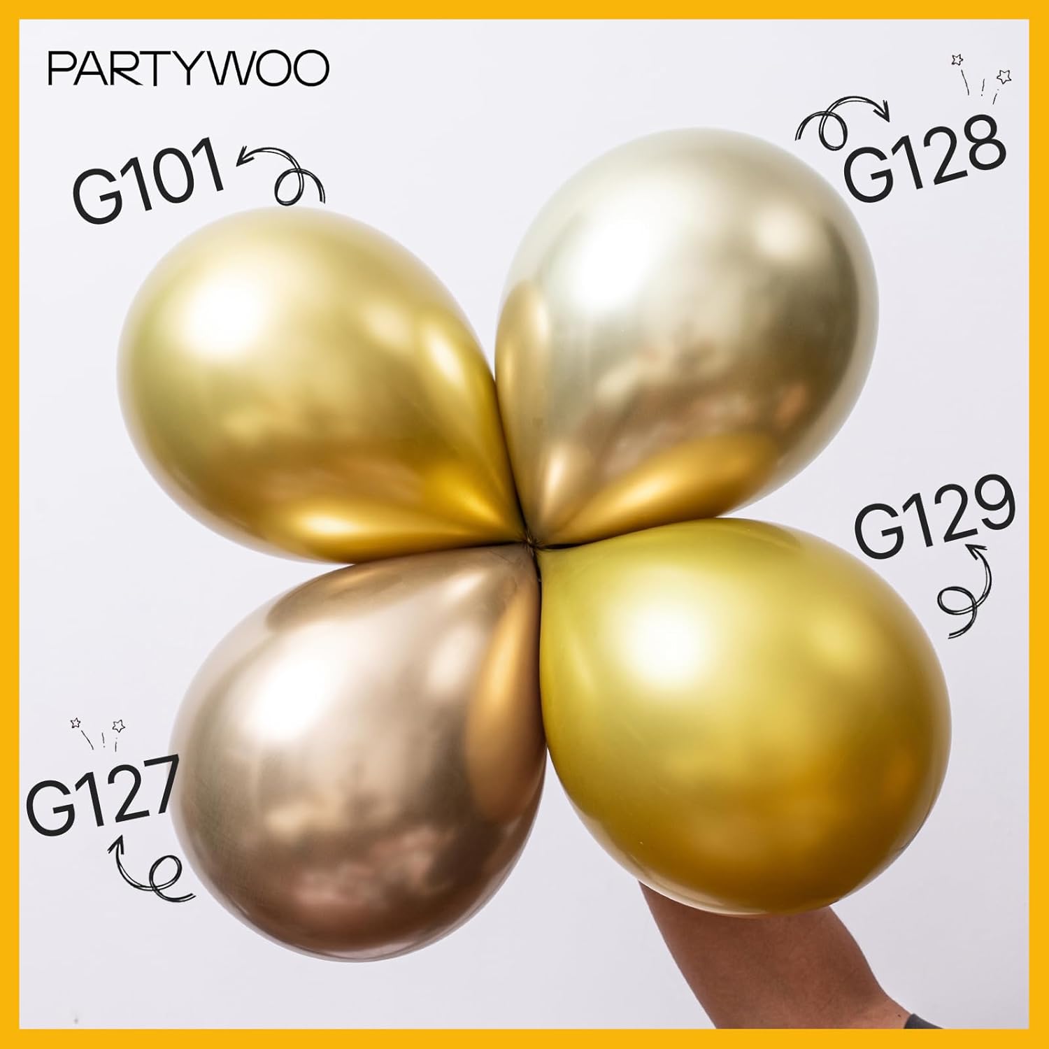 PartyWoo 50PCS Metallic Gold Balloons 5 Inch
