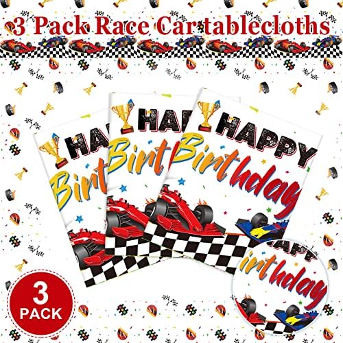 Tudomro 3Pcs Racing Car Tablecloth for Birthday Parties