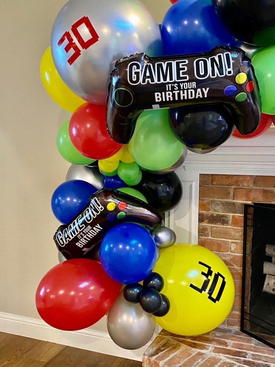 2 Pcs Video Game Controller Mylar Balloon Party Decor