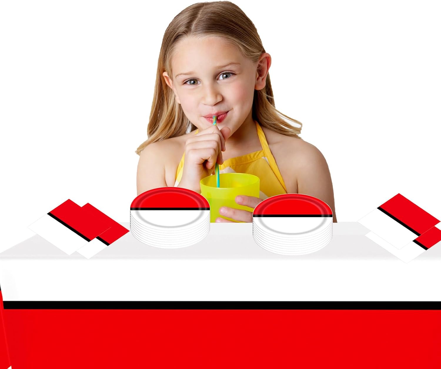 Cartoon Animation Birthday Plates Napkins Set with Tablecloth