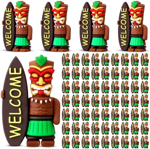 Thyle 50 Pcs Mini Tiki Figures for Party Decorations