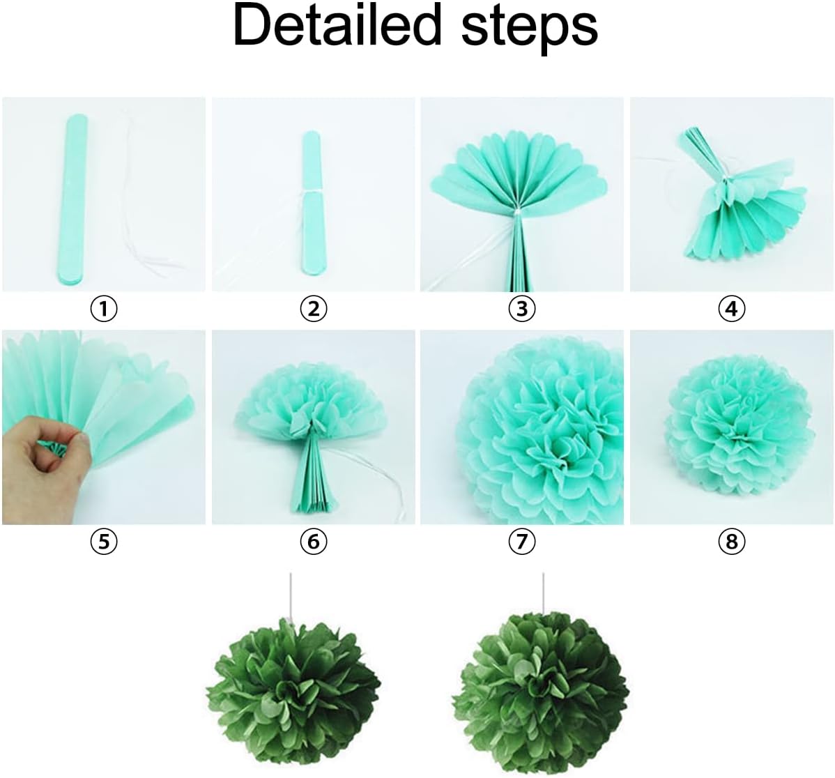 Queenbox 9PCS 4-6in Tissue Pom Poms Decorations