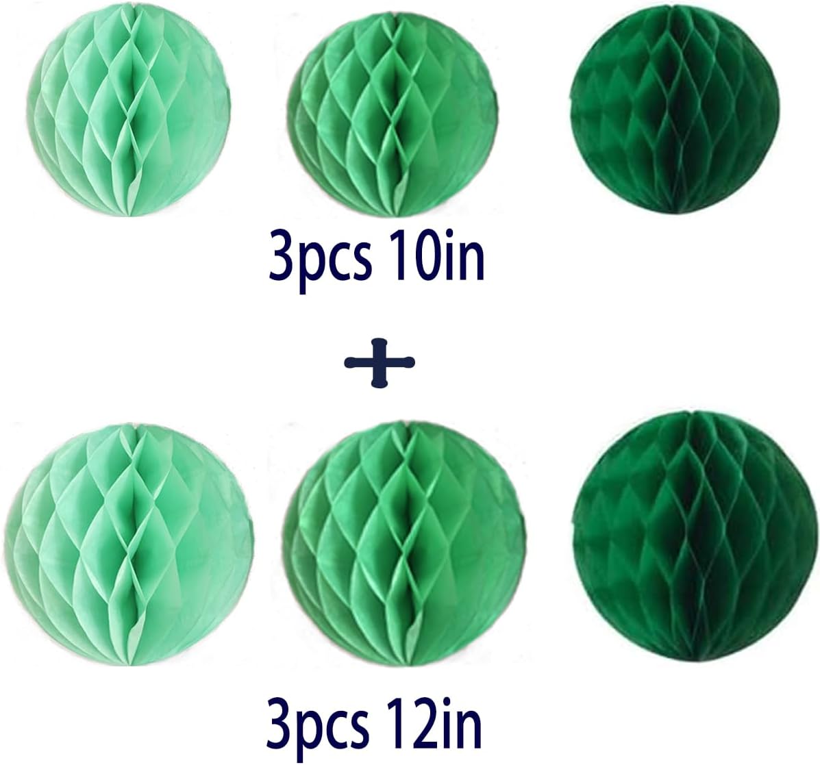 6pcs Green Paper Honeycomb Flower Balls for Party Decor