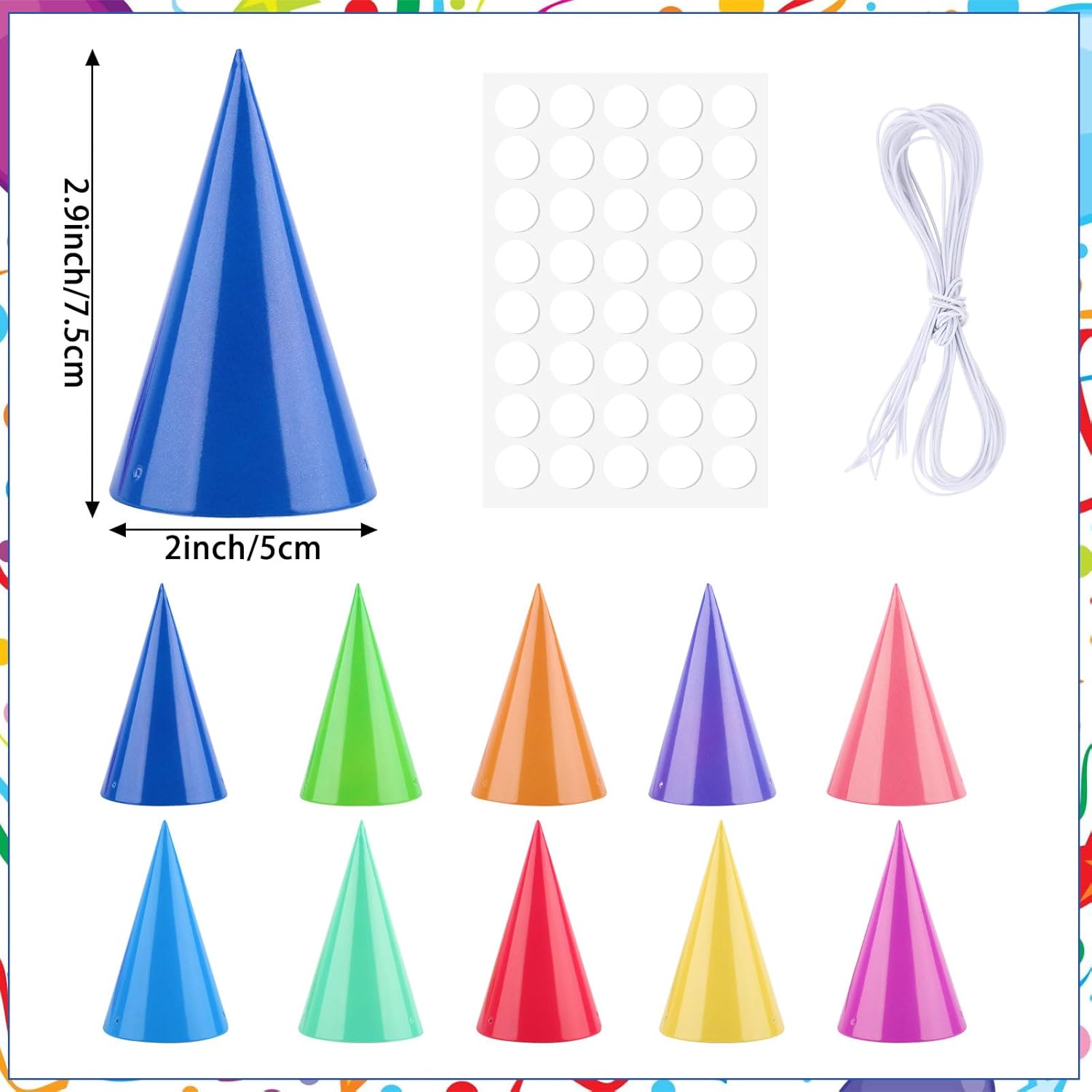 Hooqict 10 PCS Mini Party Hats for Stuffed Animals