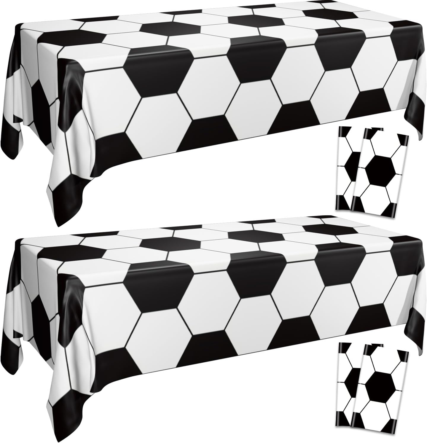 Soccer Tablecloth 4 Pack Rectangle 51x86 Inch Party Decorations