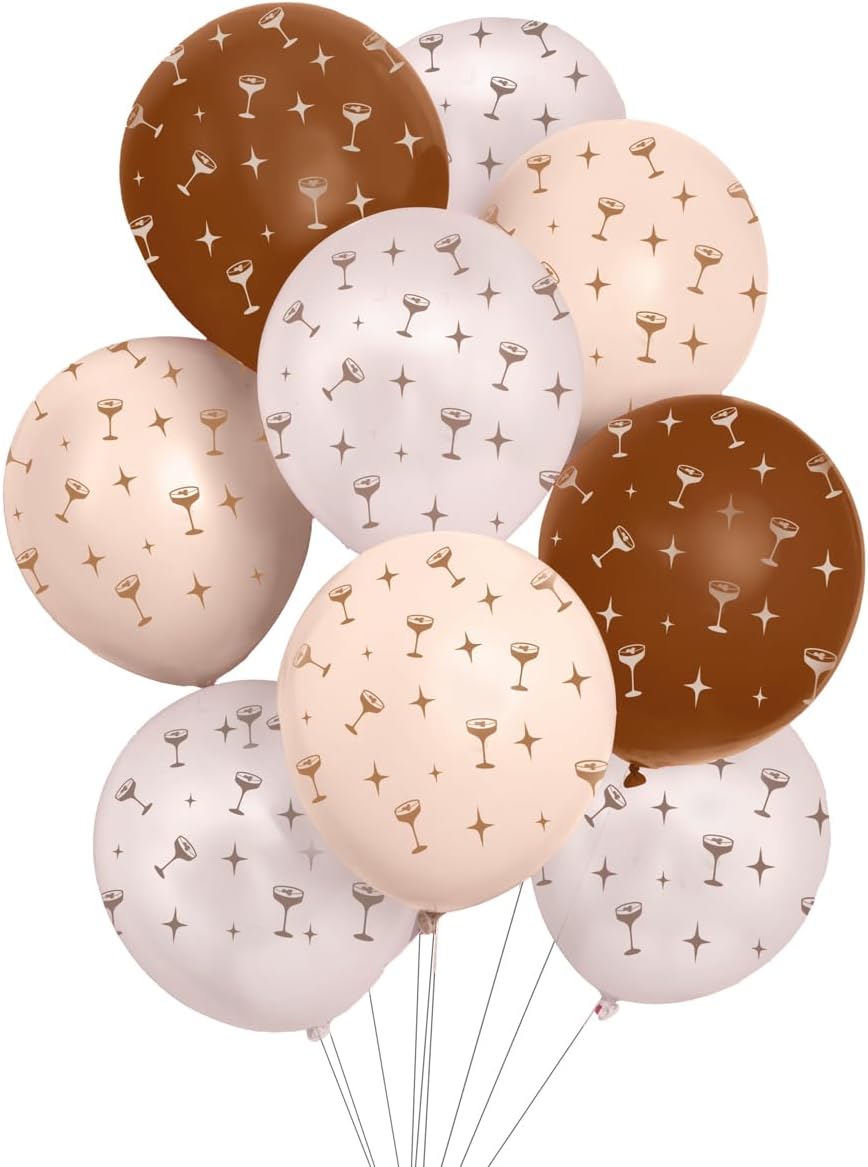 Xo Fetti Brown Espresso Martini Latex Balloons 24 pk