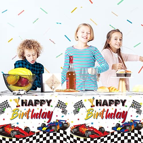 Tudomro 3Pcs Racing Car Tablecloth for Birthday Parties