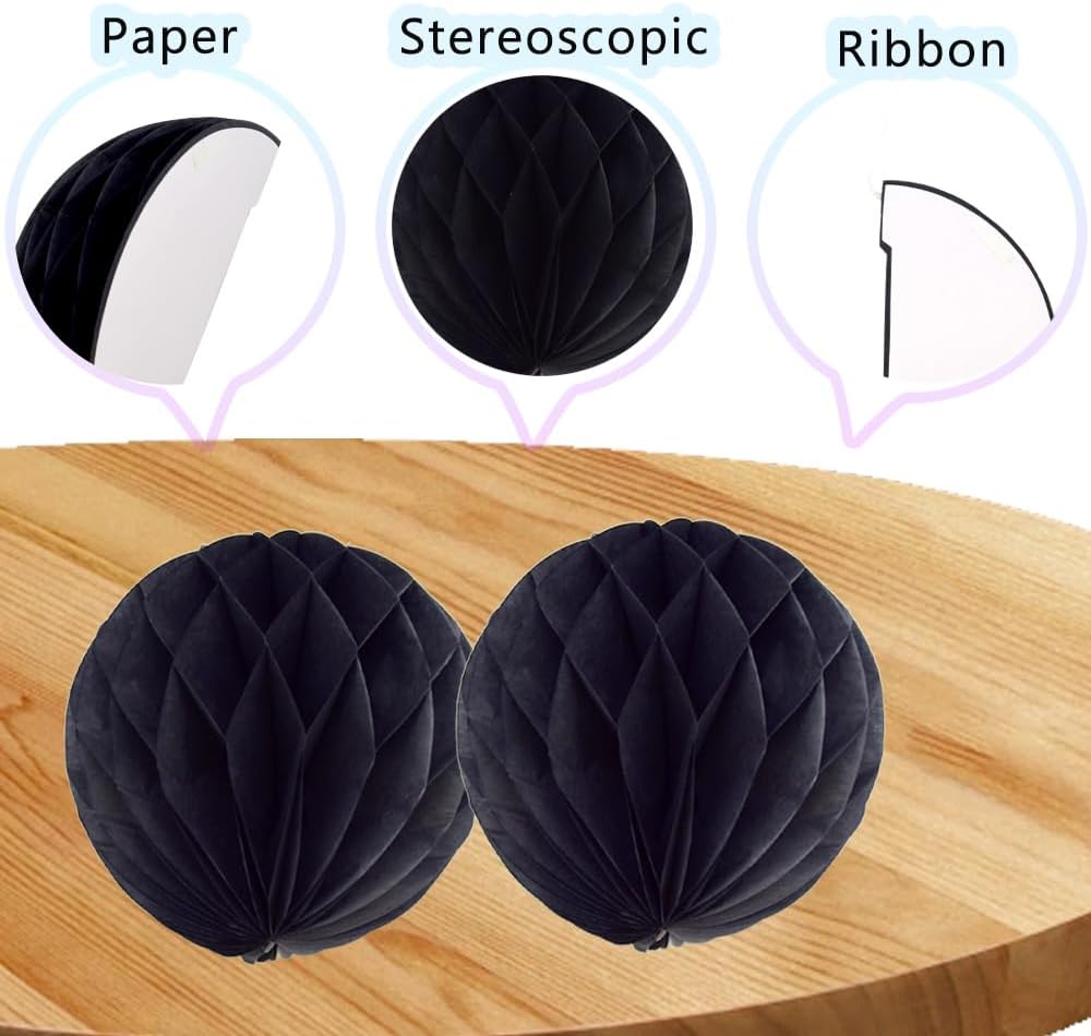 Hocansen 8 Pcs Paper Honeycomb Flower Balls for Parties