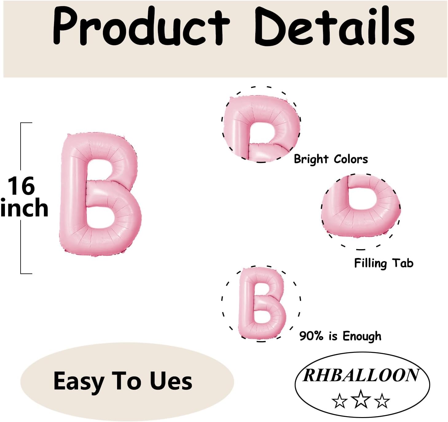 Pink Macaron Bride Balloons 5PCS Wedding Decor