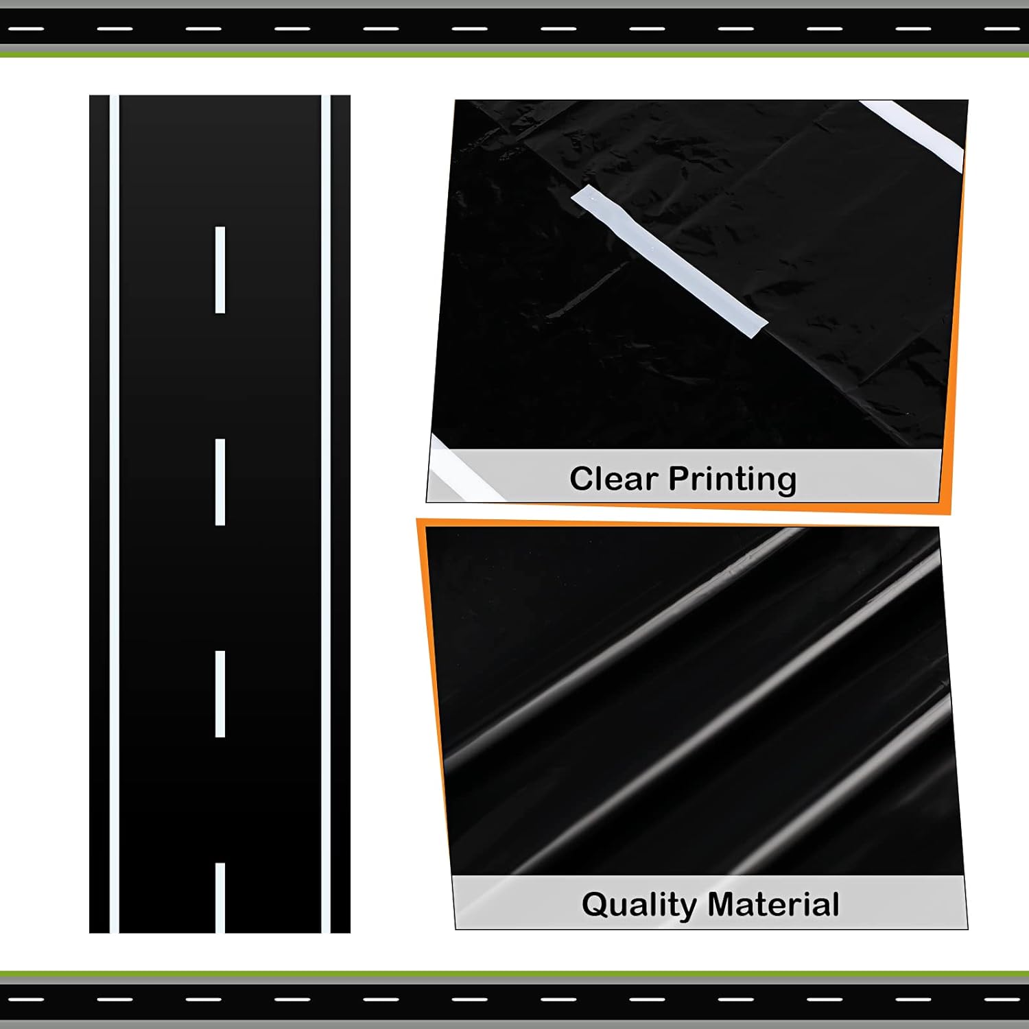 Racetrack Floor Runner for Party Black Table Cover 66ft x 2ft