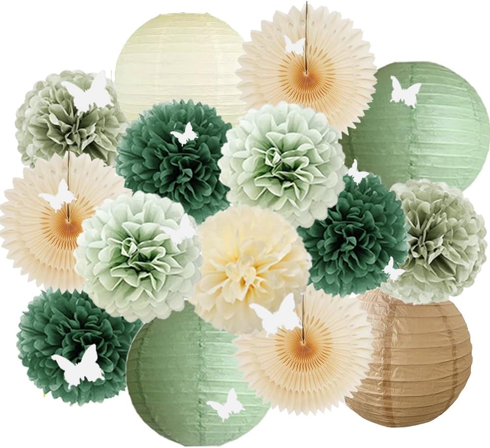 Sage Olive Green Party Decorations Kit