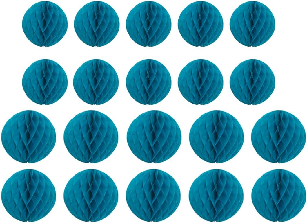 20pcs Teal Honeycomb Flower Balls for Decorations