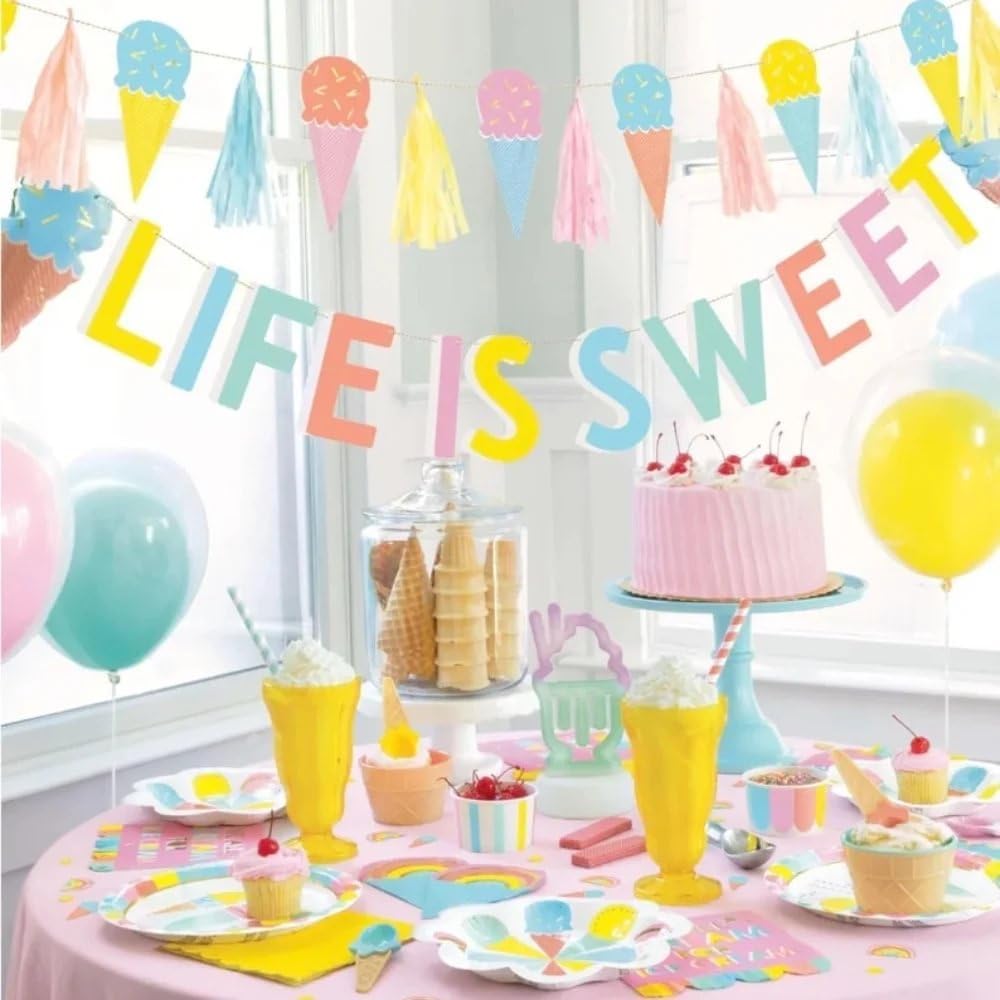 Unique Pastel Ice Cream Garland With Tassels Pack Of 1 6 Ft