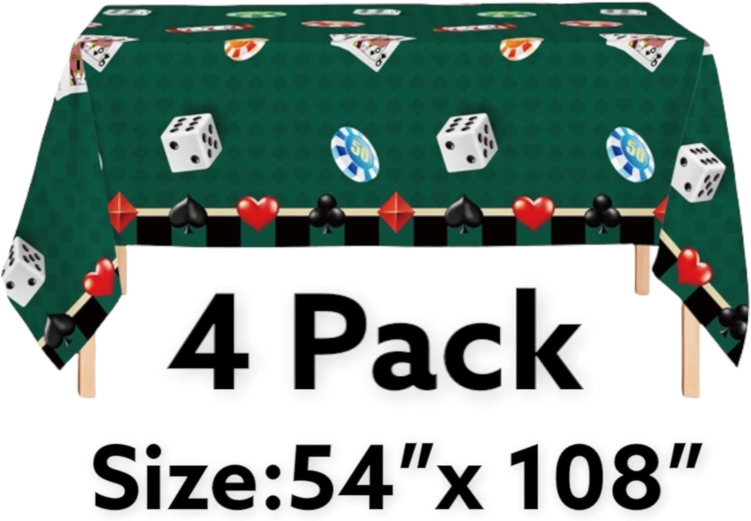 Oojami 4 Pack Casino Theme Table Cover