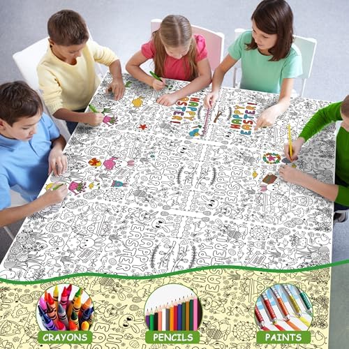 OHOME Easter Coloring Tablecloth 54x88 Inches