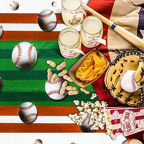 2 Piece 108 x 54 Inch Baseball Table Covers for Parties