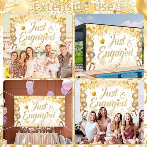 Just Married Engagement Party Decorations Banner Backdrop Balloons