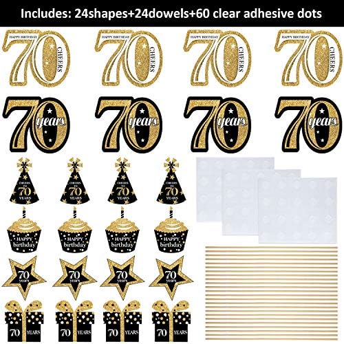 Blulu 70th Birthday Decor Centerpiece Set 24 Pieces