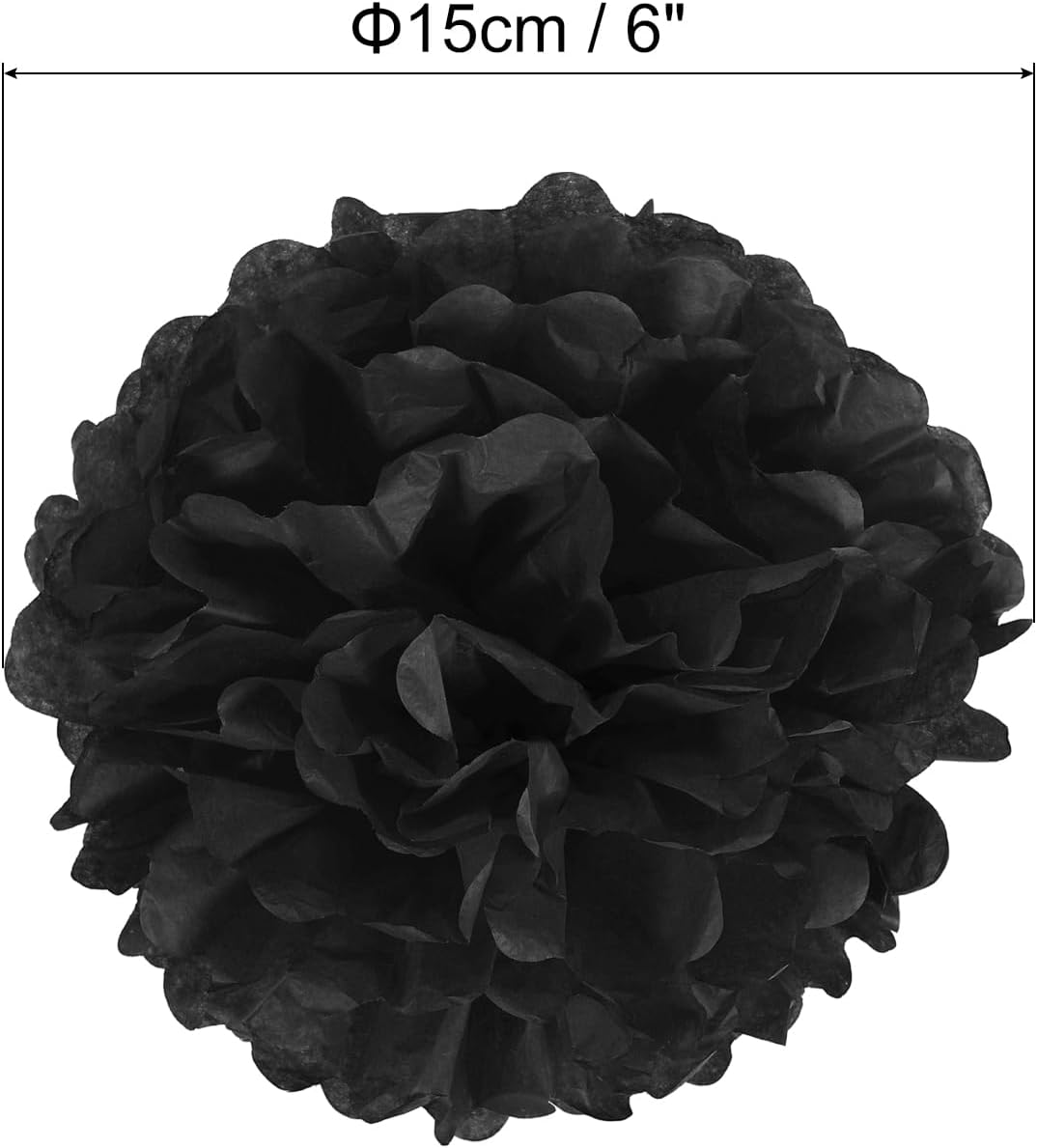 PATIKIL 6 Inch Black Tissue Pom Poms 20 Pack