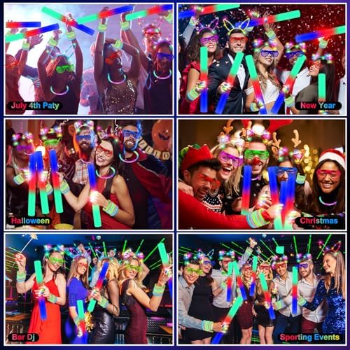 282 PCS Glow in the Dark Party Supplies for Wedding Birthday Concert