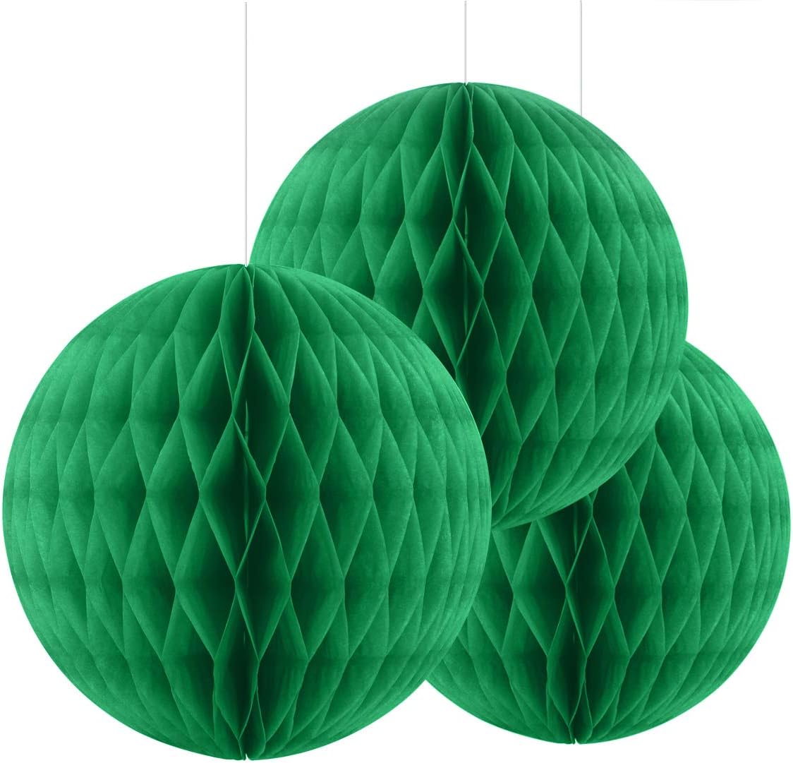 3pcs 8in Blue Honeycomb Tissue Fans for Decorations