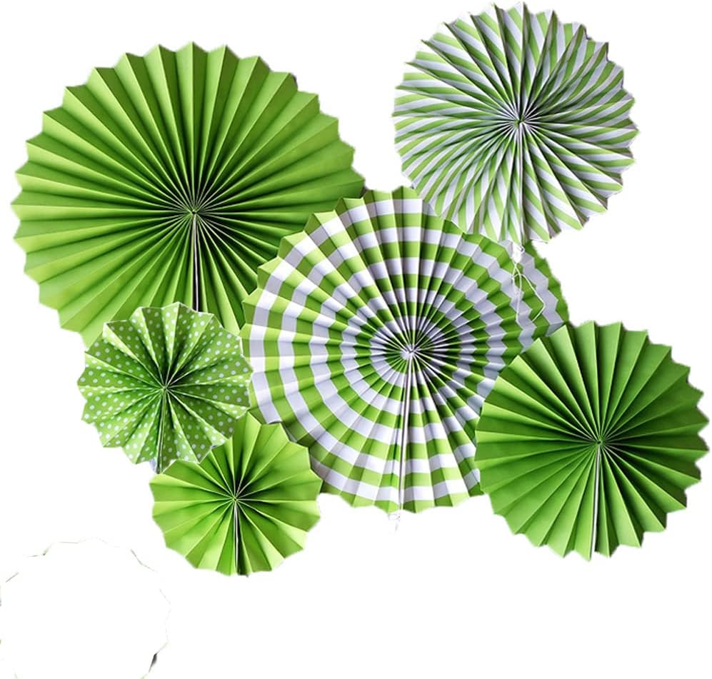 Ruidee 6 Piece Rainbow Hanging Paper Fan Decorations