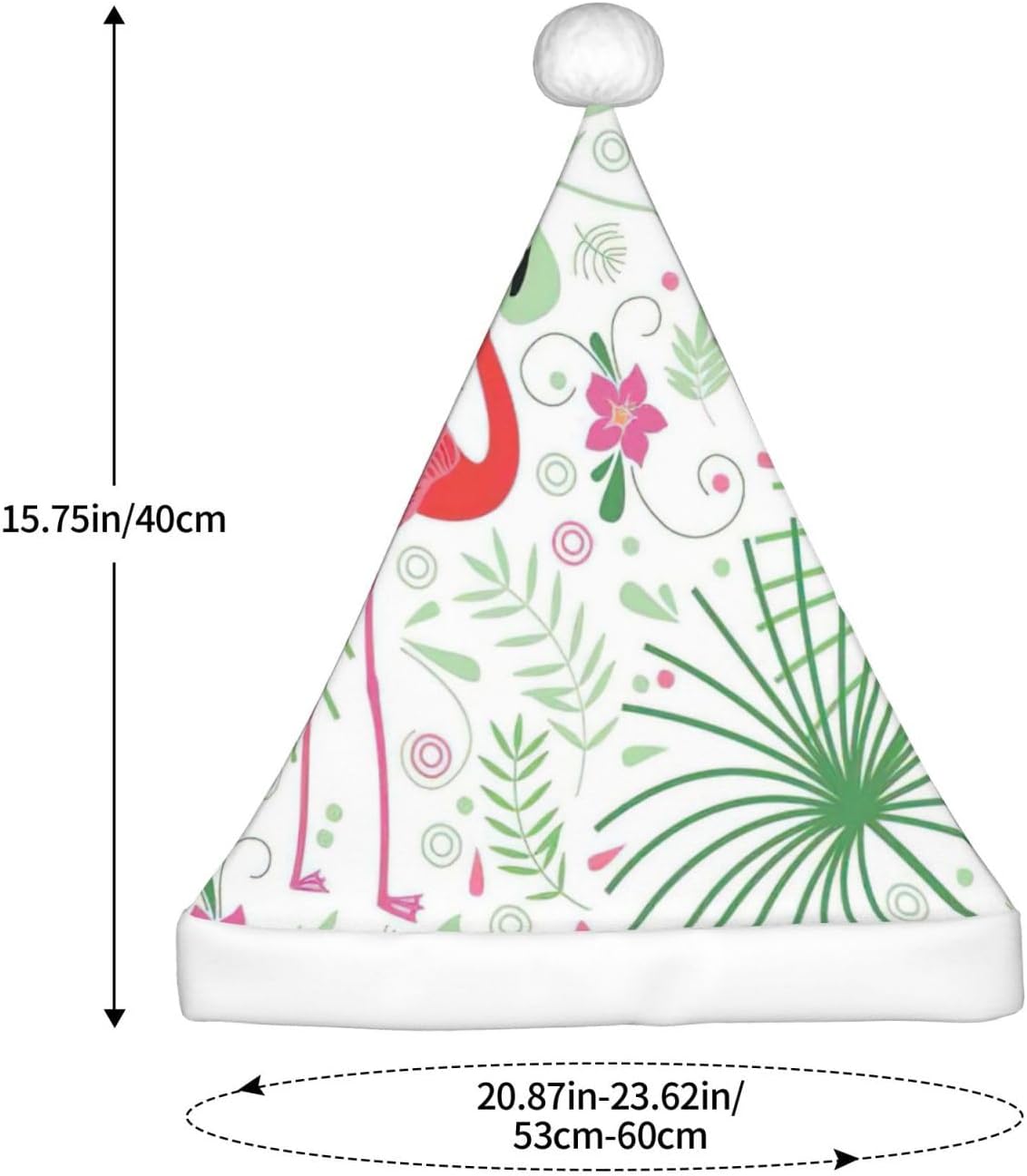 QINZHENG Floral Flamingo Santa Hat Personalized Christmas Headwear
