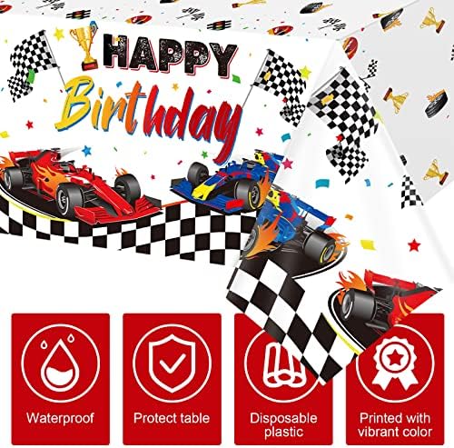 Tudomro 3Pcs Racing Car Tablecloth for Birthday Parties