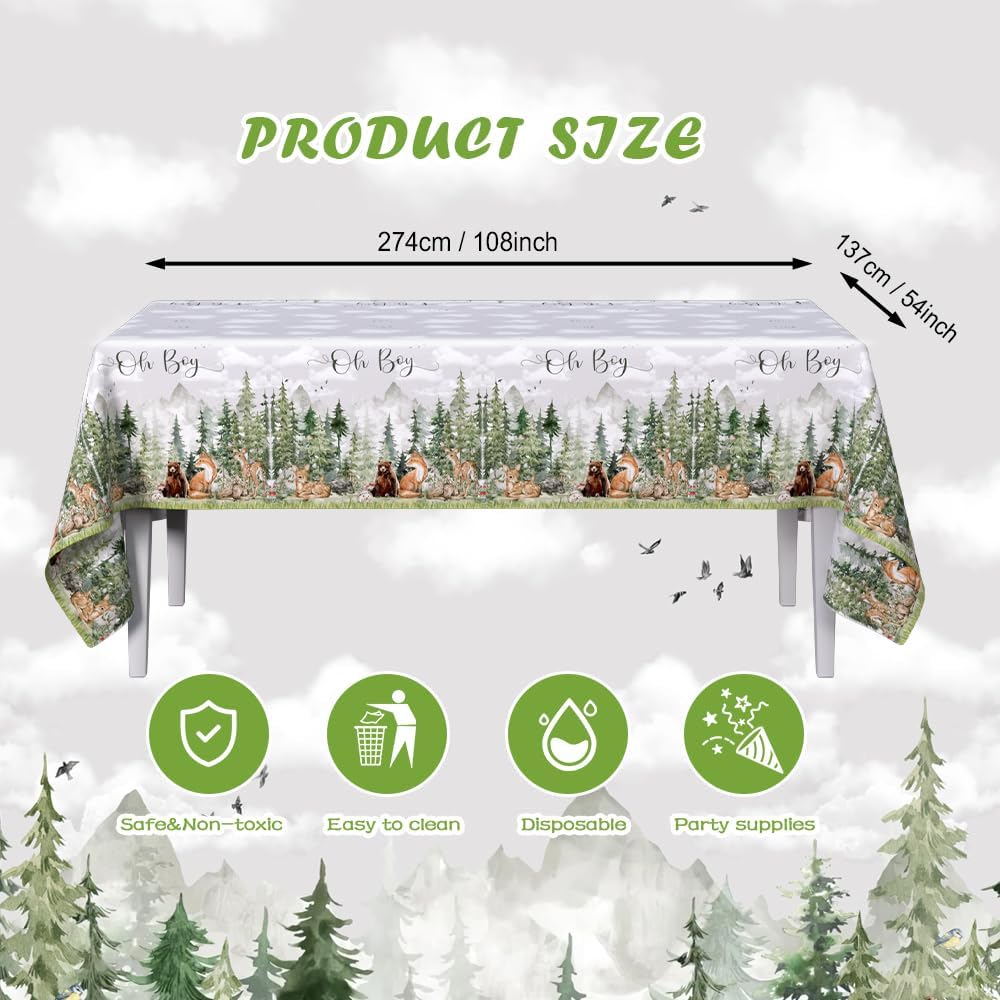 3 Pack Adventure Baby Shower Decorations Tablecloths