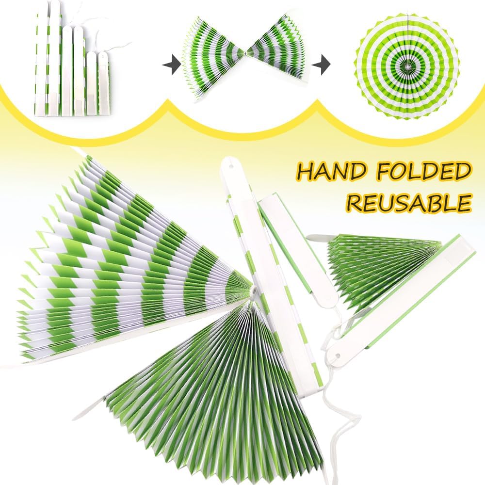 Ruidee 6 Piece Rainbow Hanging Paper Fan Decorations