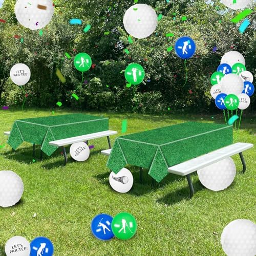 4 Pack Green Grass Tablecloths 87x51in Football Field Decor