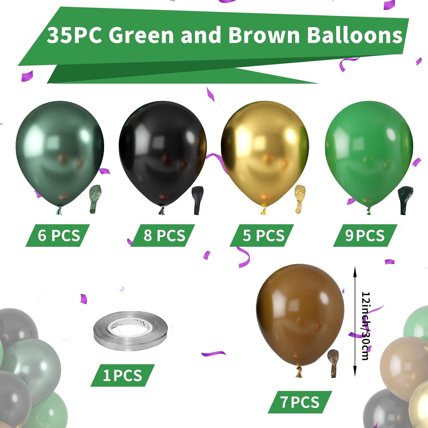 Camo Birthday Balloons Set 36pcs