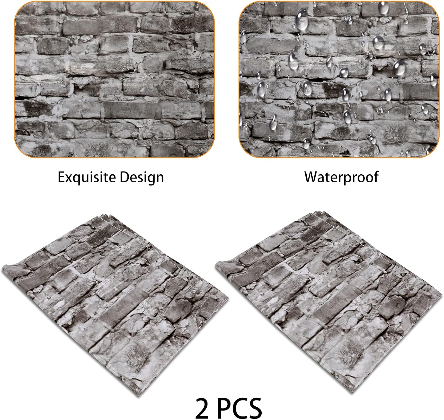 PHOGARY 2 Pack Brick Tablecloths for Christmas Party