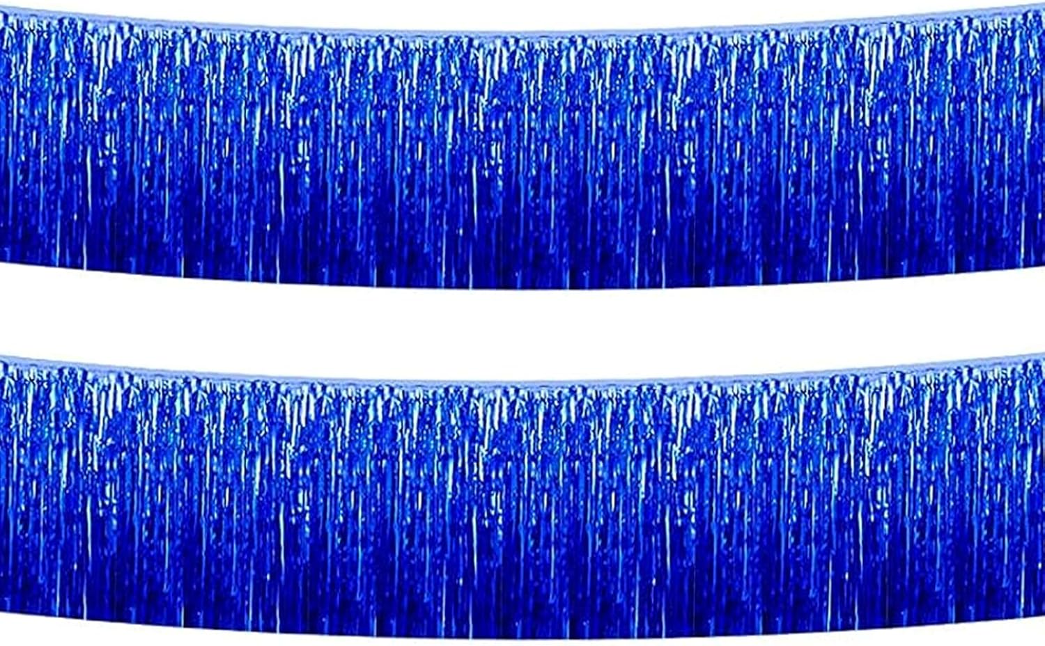 Blue Foil Fringe Garland 10FT 2packs for Party Decorations