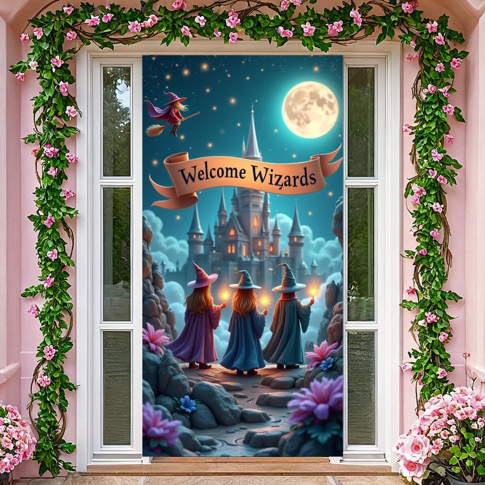Wizard Themed Door Banner for Birthday Party Decorations