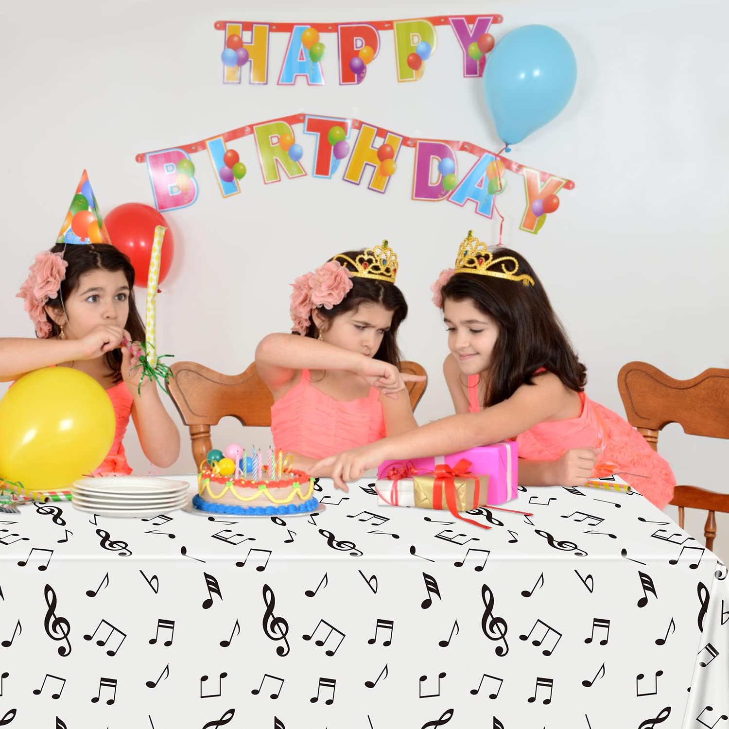 8 Pack Musical Notes Tablecloths 51x86 Inch Reusable Party Decorations