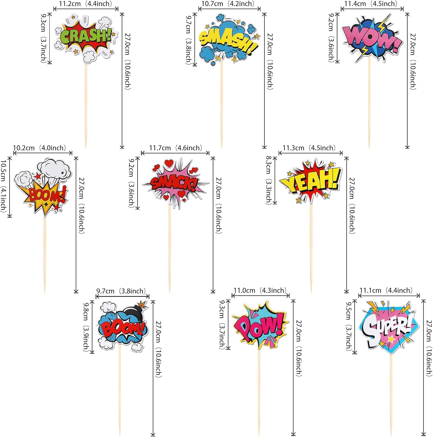18 PCS Hero Themed Centerpiece Sticks for Party Decorations