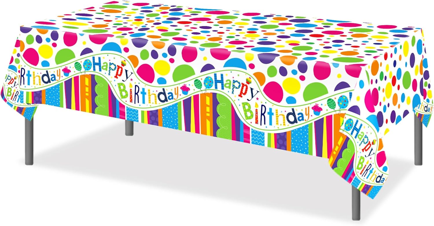 Adirasenotek 3Pcs Birthday Tablecloth Decorations