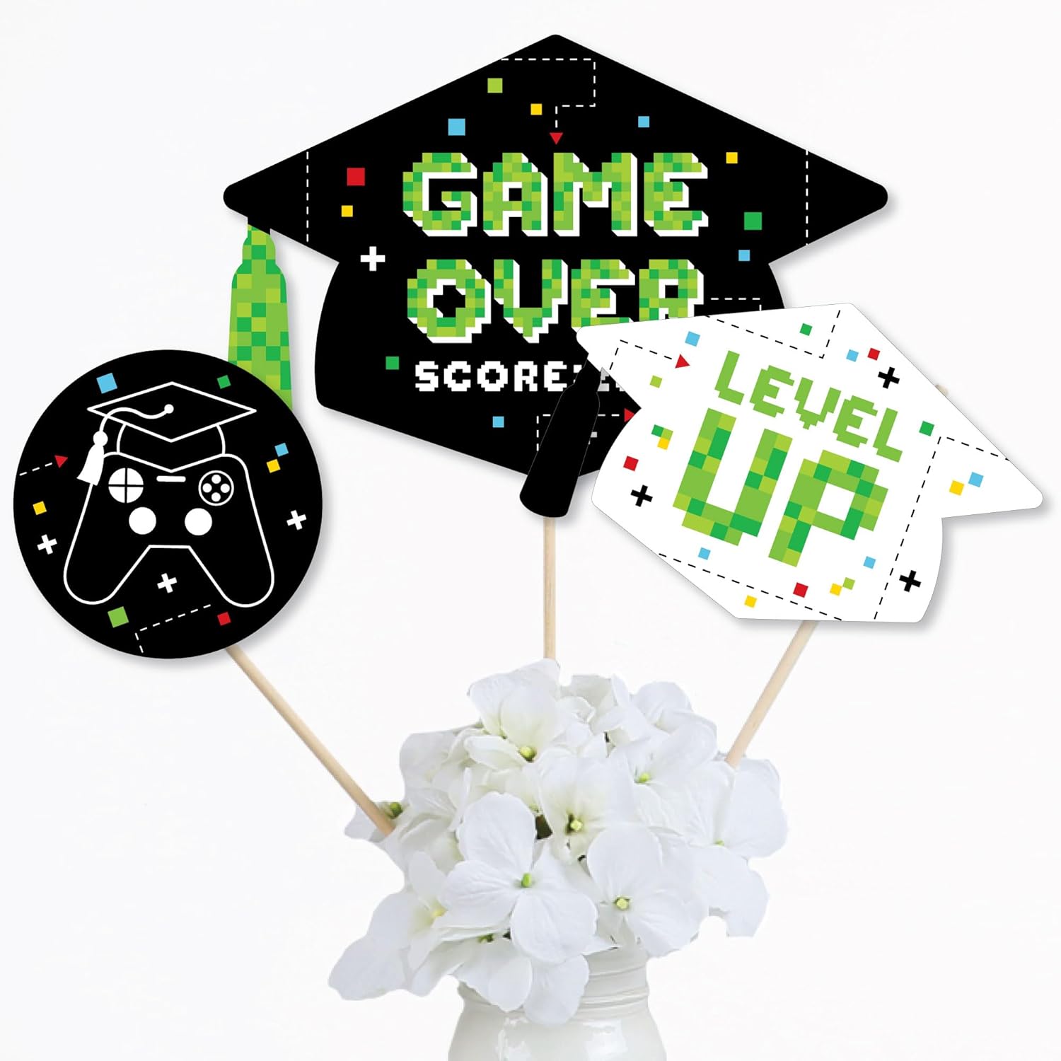 Game Over Video Game Graduation Party Centerpiece Sticks Set of 15