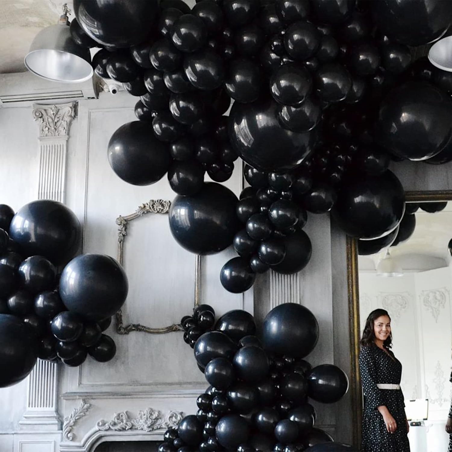 130pcs Black Balloons Set for Party Decorations