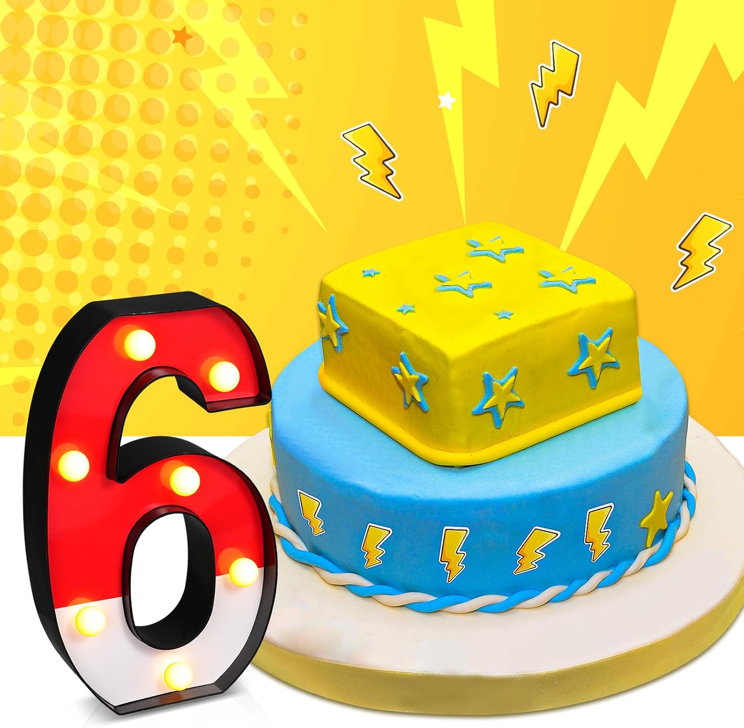 Mudder LED Glowing Cartoon Numbers Party Decor